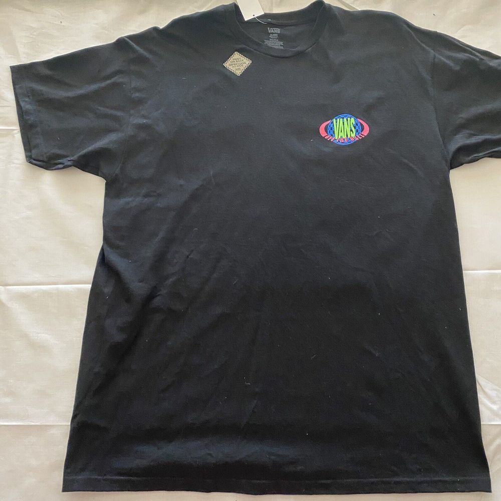 VANS Classic Fit Off The Wall Black & Neon Shirt XL